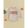 thumbnail image 2 of Wassery Baby Boys Girls Halloween Clothes 6M 12M 18M 24M Infant Casual Romper Tops Black Long Sleeve Letter Pumpkin Print Jumpsuit Sweatshirt Fall Outfits 0-24M, 2 of 8