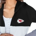 thumbnail image 3 of Women's Gameday Couture Black Kansas City Chiefs Tri-Blend Color Block Lightweight Cardigan Hoodie, 3 of 3