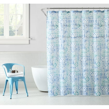 80 Shower Curtain Peach & Oak, Fabric Shower Curtain - Yasmin Print - 80% Polyester / 20% Cotton - 72