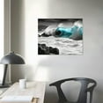 thumbnail image 3 of Nawypu  Beach Canvas Wall-Art - Ocean Painting Wall Art - Teal Wall Decor for Living Room Ready to Hang, 3 of 4