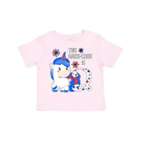 

Inktastic This Ameri-corn is Two- Patriotic Unicorn Second Birthday Gift Toddler Boy or Toddler Girl T-Shirt