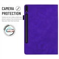thumbnail image 4 of Galaxy Tab S8 Ultra 14.6-inch (2022) Case,Dteck Shockproof Card Holder Wallet Case Embossed PU Leather Kickstand Hybrid Rubber Folio Protective Cover for Samsung Tab S8 Ultra X900 X906,Purple, 4 of 4