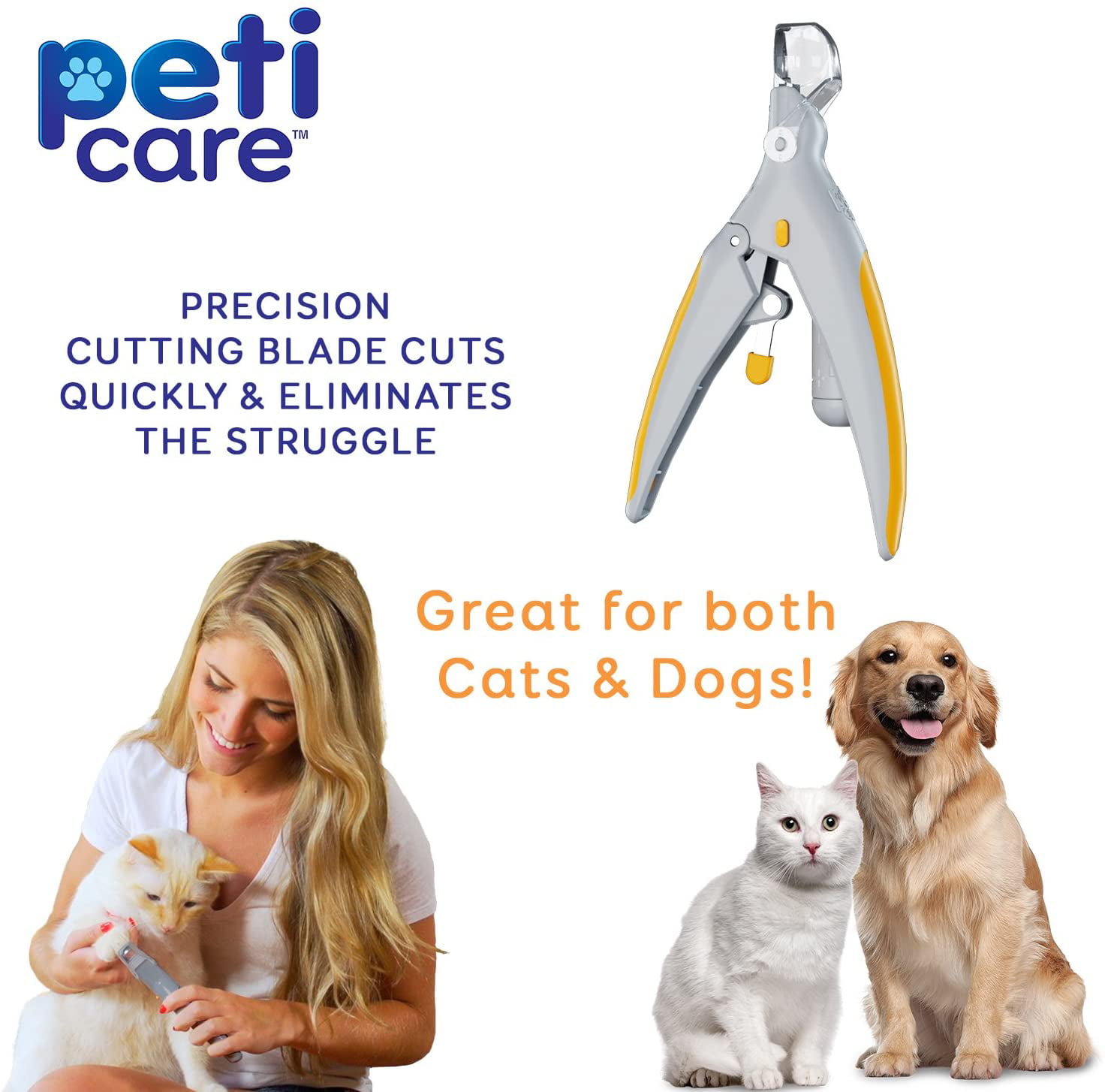 Amazon.com: GoPets Pet Nail Clipper - Precision Cut Care for Large Dogs and  Cats, with Nail File and Quick Sensor Safety Guard for Accurate Trim,  Non-Slip Handles, Durable Stainless Steel, Orange/Black :