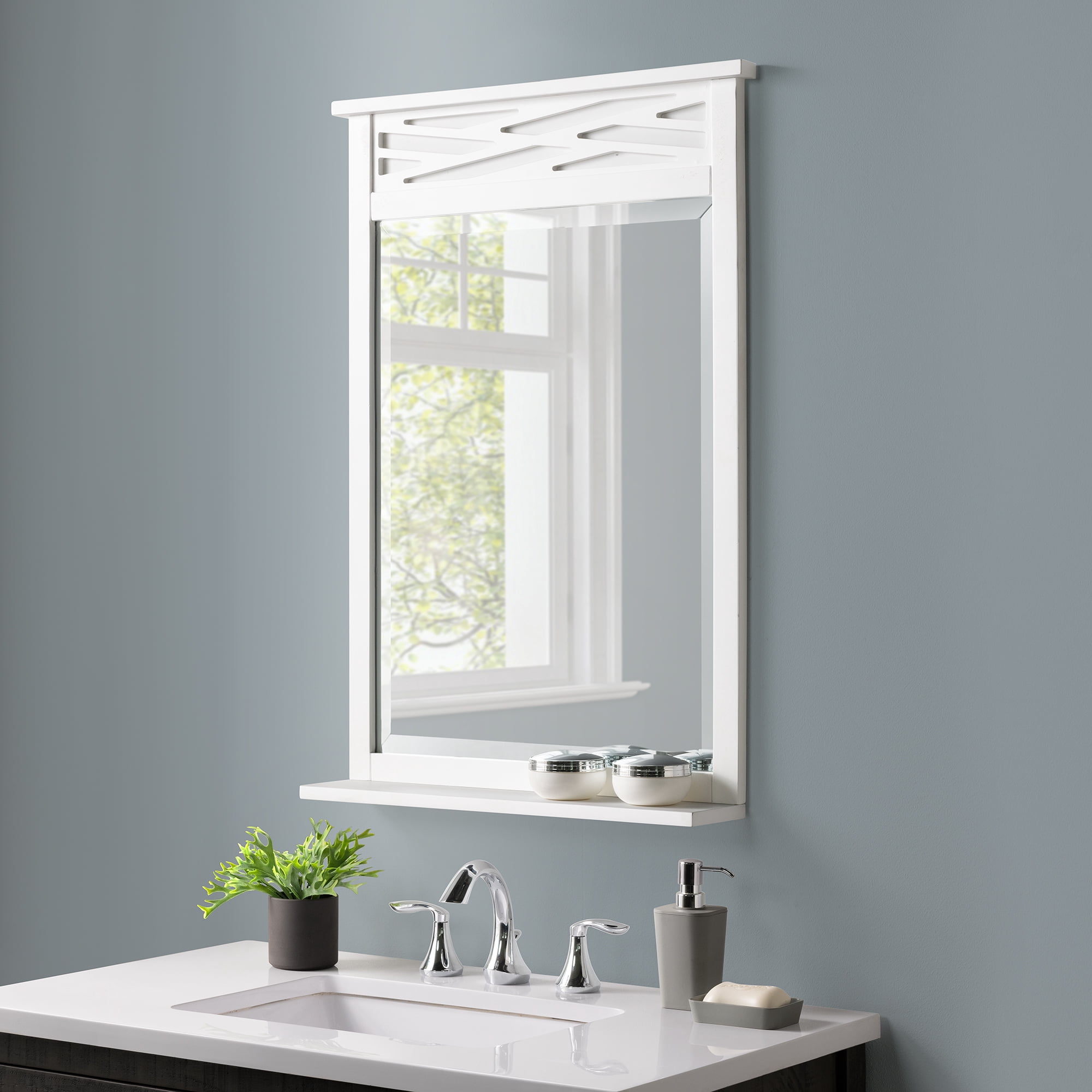 Alaterre Coventry 24" x 35" Bath Mirror, White