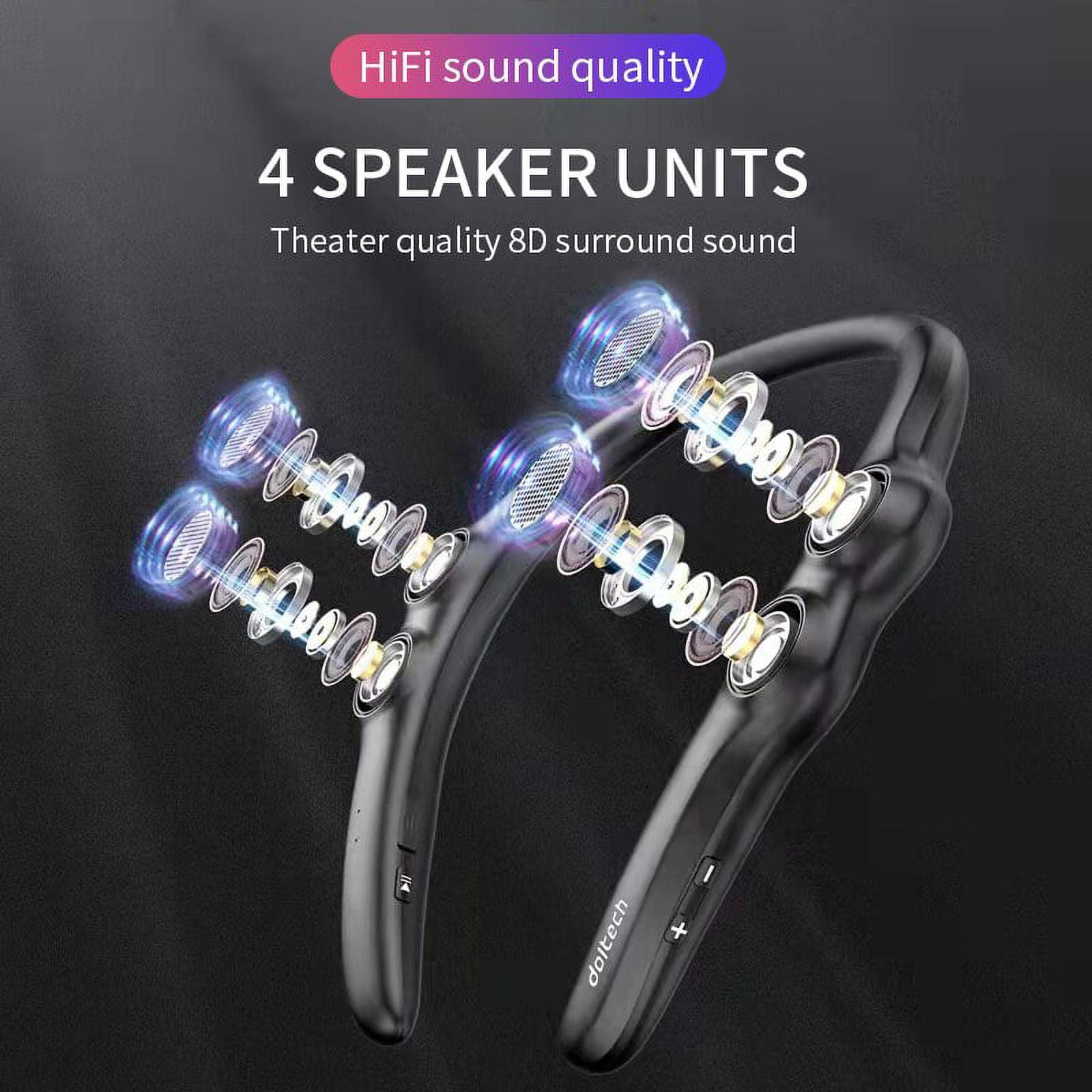 Bluetooth Compatible Speaker Hang Neck Wireless 9d Stereo Bass Portable Wearable Player 85g Weight Light 4 Speakers For Sports - Speakers