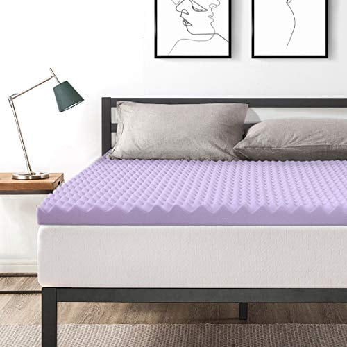 Best Price Mattress Short Queen 3 Inch Egg Crate Memory Foam Bed Topper with with Lavender Cooling Mattress Pad,