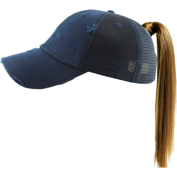 Ponytail Messy High Bun Adjustable Mesh Trucker Baseball Cap