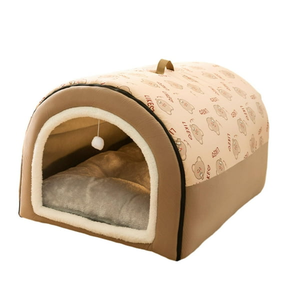Casa para perros y gatos con cojín extraíble, cálida y suave, 2 en 1, para perros y gatos pequeños M