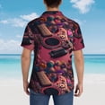 thumbnail image 4 of Pofeuu Romantic Heart Guitar Print Hawaiian Shirt for Men Sleeves Casual Button Down Summer Beach Dress Shirts T-Shirts,, 4 of 7
