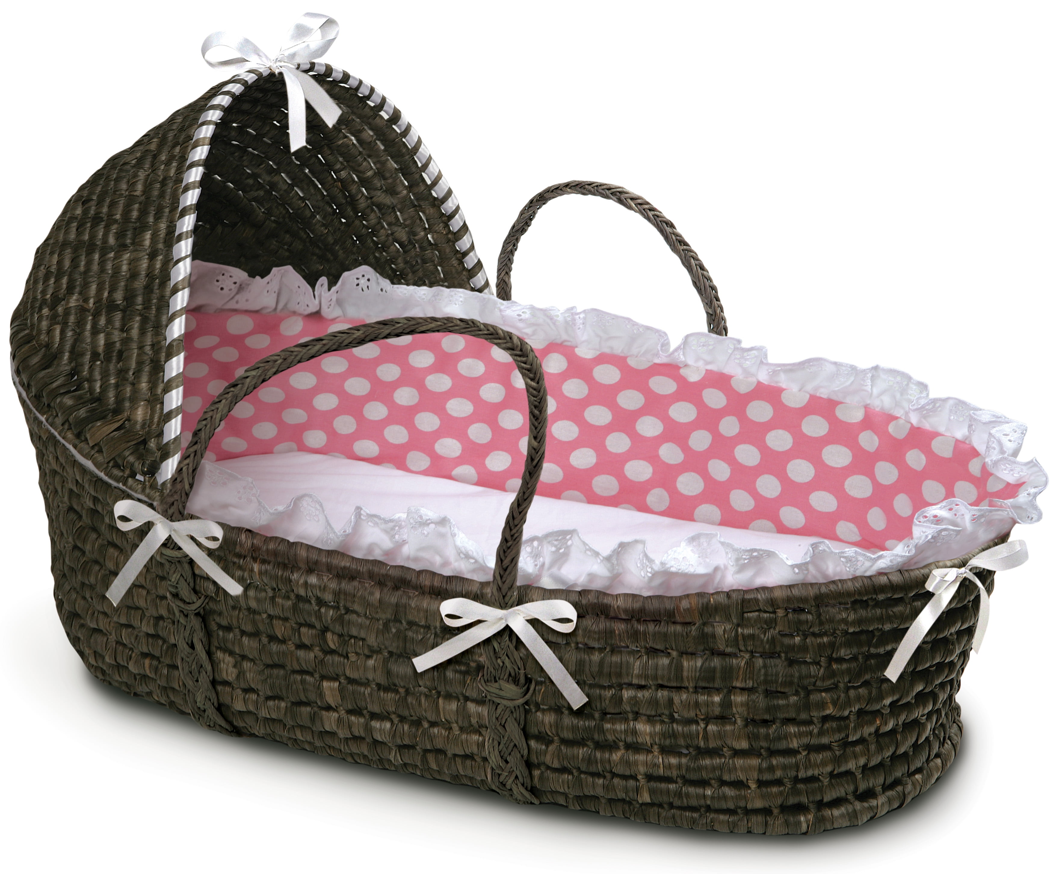blue wicker moses basket