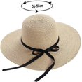thumbnail image 3 of Sombrero de Paja para Mujer Sombreros Plegables de Playa con Lazo de Verano Protección UV UPF50+ Ala Ancha Floppy Señoras Hombres Sombrero de Paja Accesorios de Playa para Vacaciones Plegables, 3 of 4