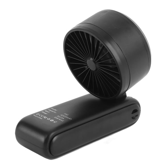 BIMZUC Handheld High Speed Fan Semiconductor Cooling Fan 100 Speed Levels Foldable Neck Fan Black, 7.48 inches / 19 cm