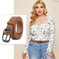thumbnail image 4 of JASGOOD Leather Belts for Women Plus Size Brown Belt for Jeans Pants Dresses, 4 of 9