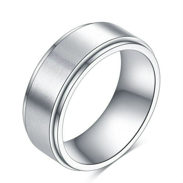 Rotating Glossy Men\‘s Simple Fashion Ring