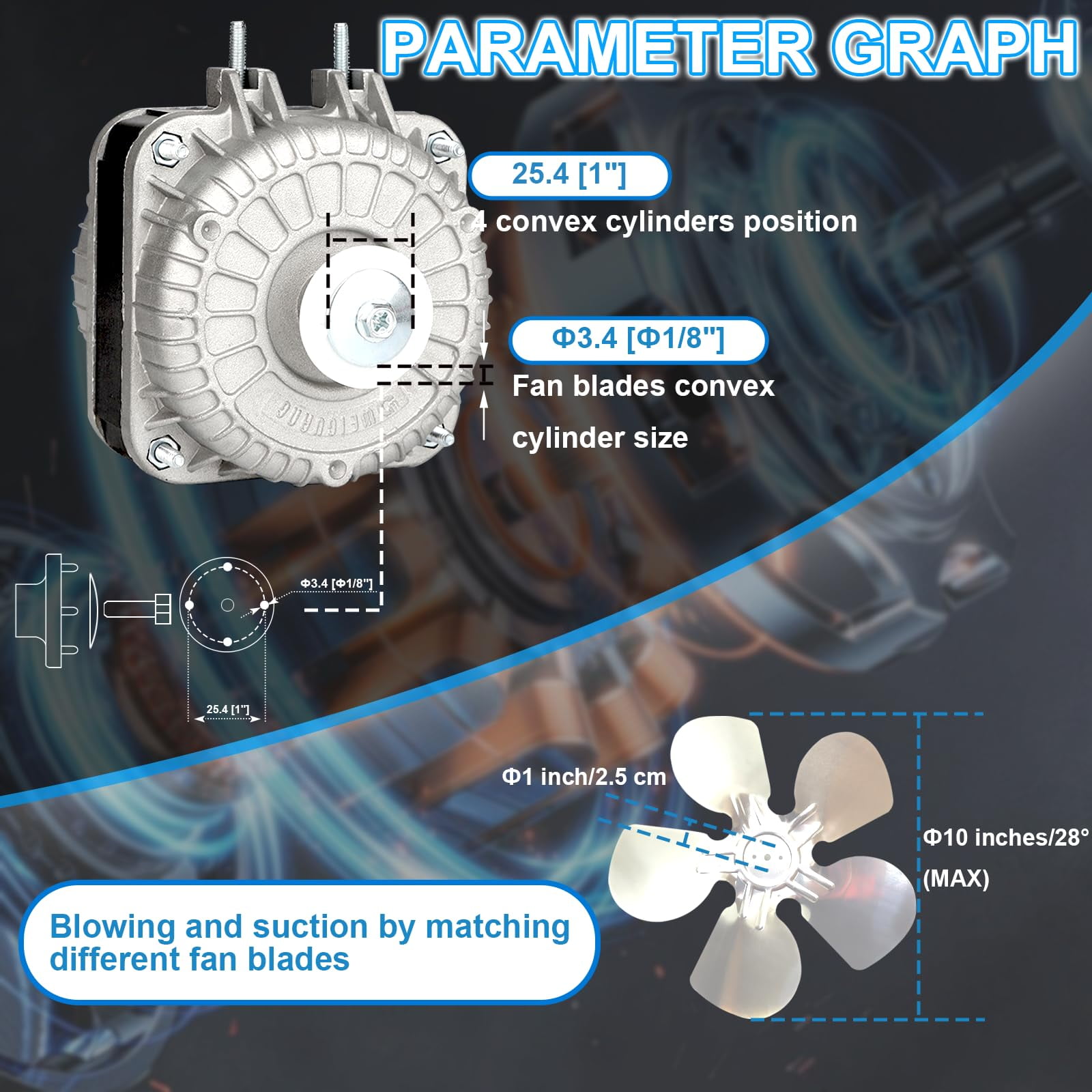 YZF6-13 Condenser Fan Motor - 1550 RPM 120V 33W For Refrigeration Units & Freezers - Compatible With 1759-686