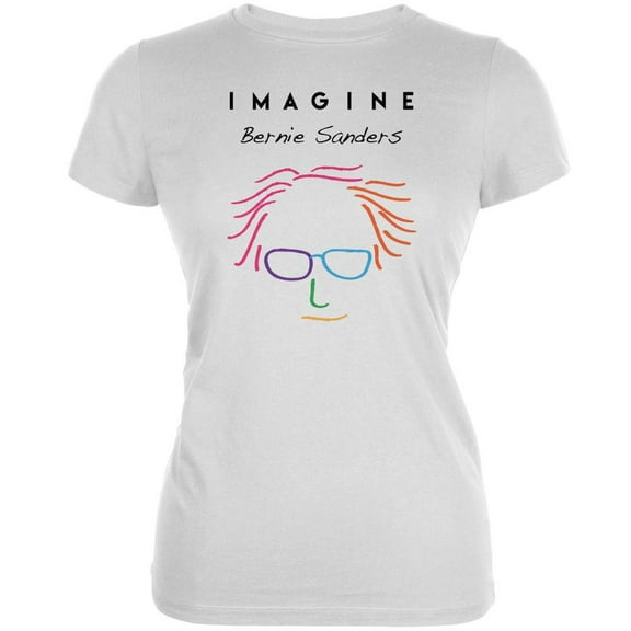 Election 2020 Bernie Sanders Imagine White Juniors Soft T-Shirt - Large