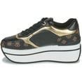 thumbnail image 4 of Guess Camrio Black White Gold Womens Leather Platform Trainers, 4 of 5