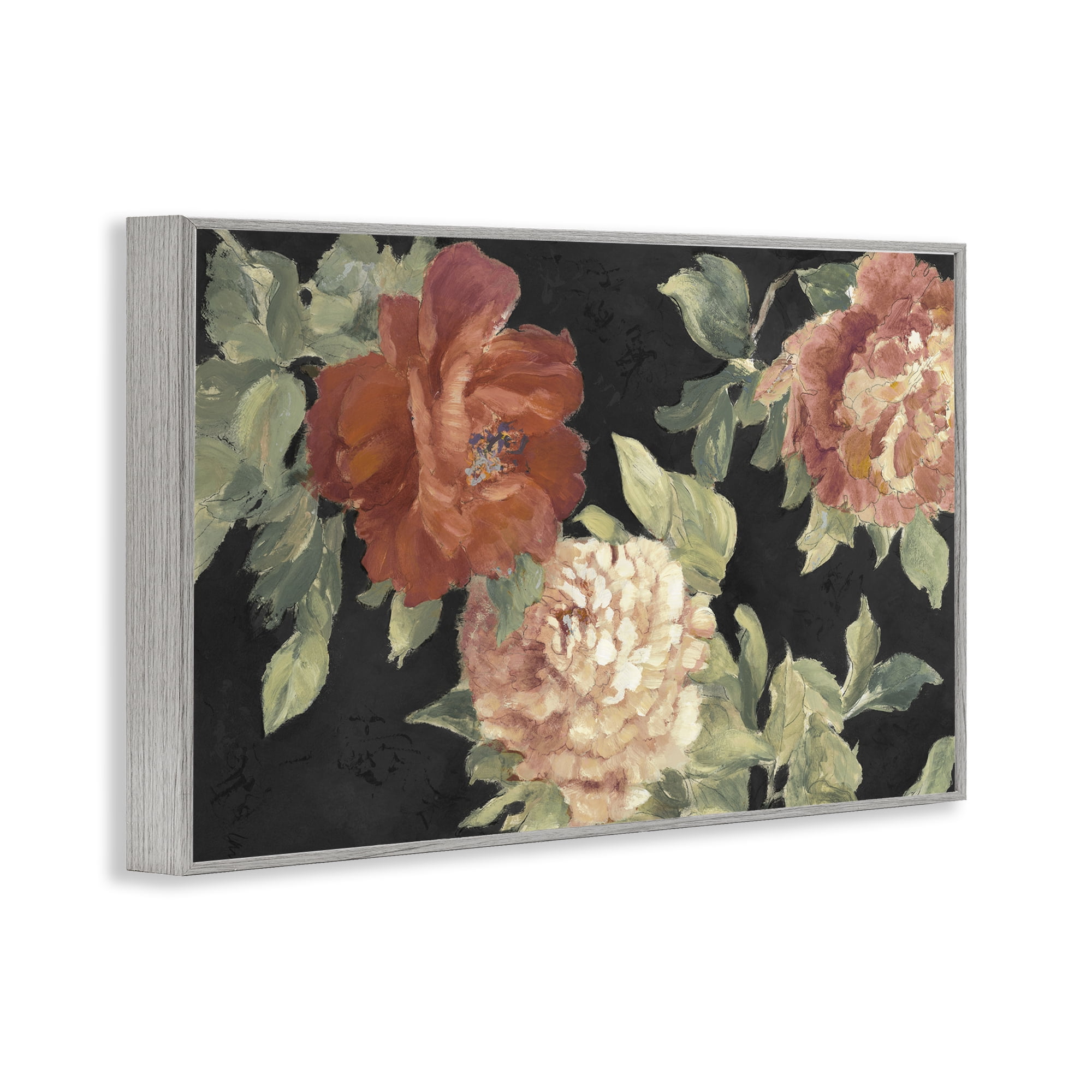 Stupell Industries Beauty of the Red Blossom Gray Framed Giclee Art, design by Lanie Loreth