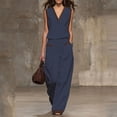 thumbnail image 2 of Kezqiaxn Womens Summer Outfits Sleeveless V-Neck Tops and Wide Leg Pants with Pockets Loungewear Set 2 Piece Sets for Women, 2 of 6