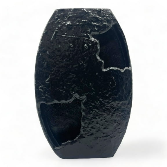 15 inch Black Decorative Metal Flower Vase by 90210 Kitchen and Bath