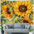 thumbnail image 4 of Shiartex  Sunflower Tapestry for Bedroom, Floral Yellow Flower Wall Decor Living Room Tapestry Hanging, Artwork Painting Tapestry Aesthetic Backdrop for Office Dorm  40x30inch, 4 of 6