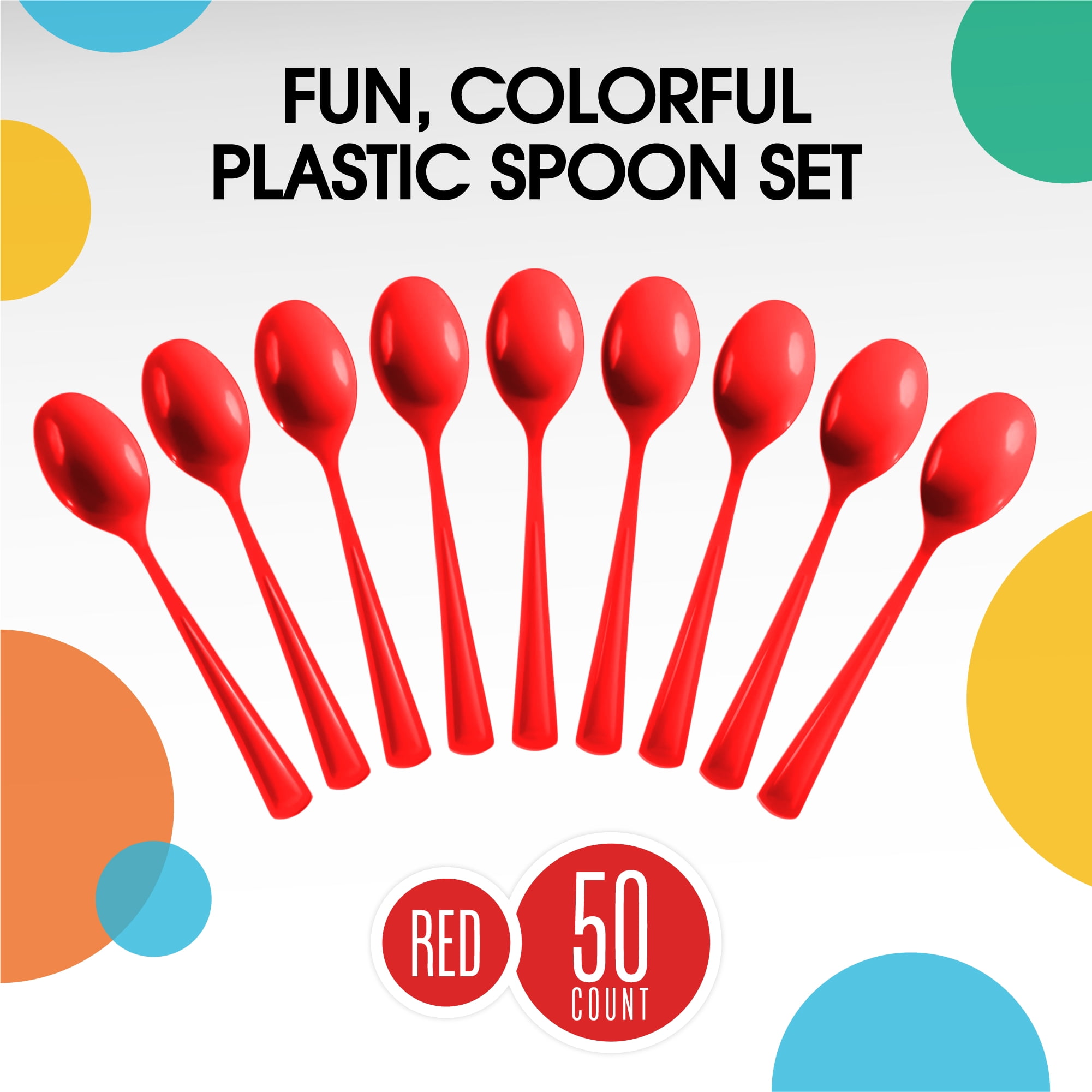Exquisite Red Disposable Spoons - Red Plastic Spoons - 150 Count