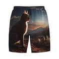 thumbnail image 4 of Lsque Mens Swim Trunks Pyramid Desert Cat Pattern - Bathing Suit Compression Liner - Beach Swim Shorts Swimwear - (S-3XL) - Stretch Quick Dry -XX-Large, 4 of 9