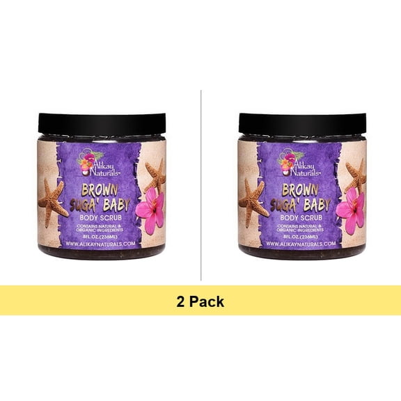 Alikay Naturals Brown Suga' Baby Body Scrub, 8 fl oz (236 ml) - 2 Pack