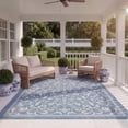 thumbnail image 4 of Safavieh Courtyard Nanda Botanical Indoor/Outdoor Area Rug, Blue/Natural, 6'7" x 6'7" Square, 4 of 17