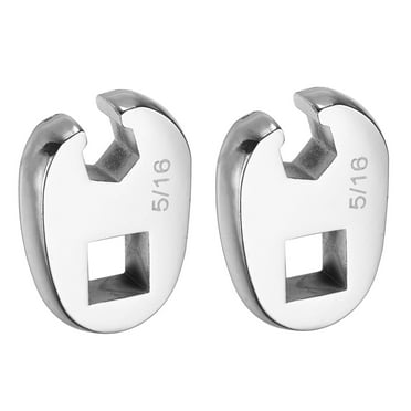 Uxcell 2 Pieces Drive Crowfoot Wrench 3/8" Drive 5/16" SAE Flare Nut Crowfoot Wrench
