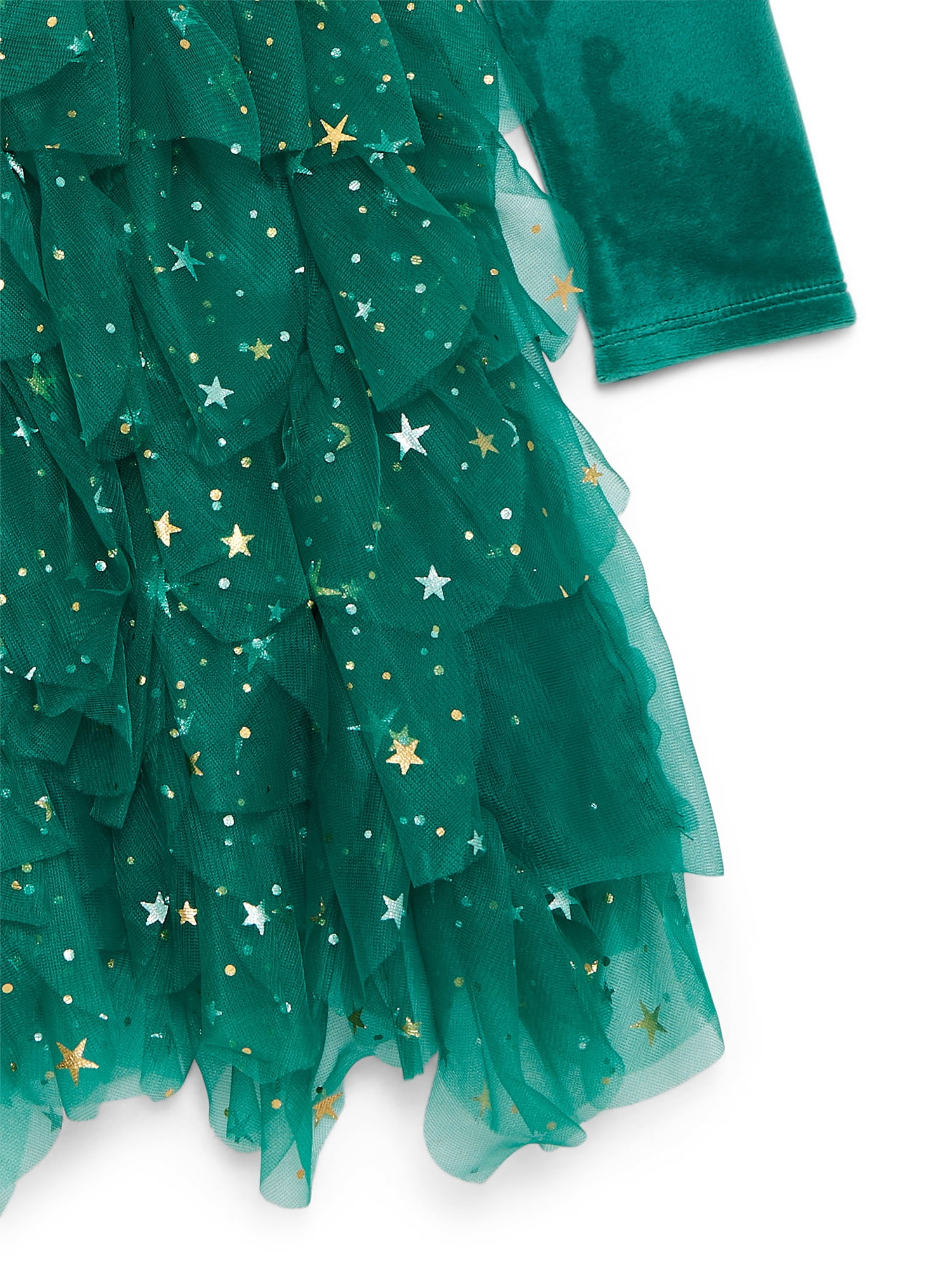 Dreaming of Lucy Toddler Girls Velvet Glitter Tutu Dress with Long Sleeves, Sizes 12M- 5T