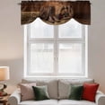 thumbnail image 3 of Tie Up Valances for Windows, Cowboy Western Adjustable Valance Curtains Window Treatment for Living Room, Cowboy Hats Boots Retro Rose Brown Wooden Rod Pocket Kitchen Curtains & Drapes 54x18 Inch, 3 of 9