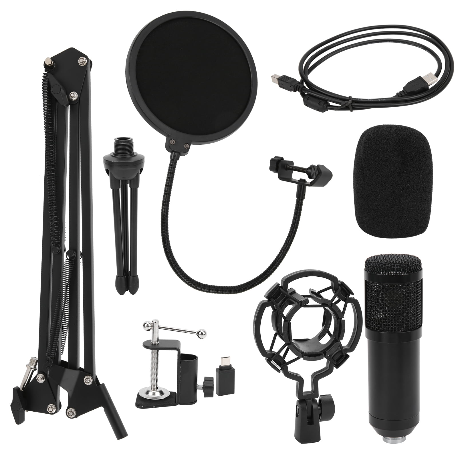 WALFRONT Professional Microphone USB Wired Studio Recording Equipment