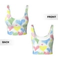 thumbnail image 6 of Goofa Hand Drawn Colored Hearts Printed Sports Bras for Women, High Impact Running Bra Workout Crop Tank Tops Longline Sports Bra Push up-Small, 6 of 9