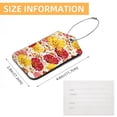 thumbnail image 5 of Square PU Leather 2 Pack Travel Tag - Bag Tag - Suitcase Tag with Privacy Cover and Stainless Steel Ring - Suitable for Travel, Backpack, and Handbag Colorful Daisy Flower, 5 of 7