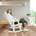 thumbnail image 2 of QISHENSHUI Outdoor Rocking Chair,Heavy Duty 600 LBS Wooden Rocking Chair with Comfortable Backrest,Weatherproof Patio Rocker with Ergonomic Design,Solid Fir Wood Rocking Chair for Patio,Garden,White, 2 of 7