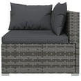 thumbnail image 3 of vidaXL 6 Piece Patio Lounge Set with Cushions Poly Rattan Gray, 3 of 9