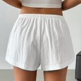 thumbnail image 4 of LWavelet Women's Lightweight Elastic Waist Shorts Soft Casual Summer Shorts for Lounge Vacation Daily Wear White S, 4 of 6