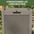 thumbnail image 2 of Uforic Outdoor Lockable 32 Gal Resin Deck Box, Storage Box with Lockable Lid & Side Handles, Light Brown, 2 of 8