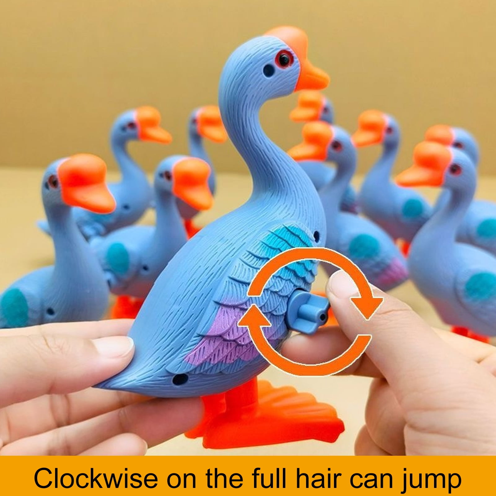 Pnellth Clockwork Toy Interesting Kids Cartoon Windup Goose Toy Play