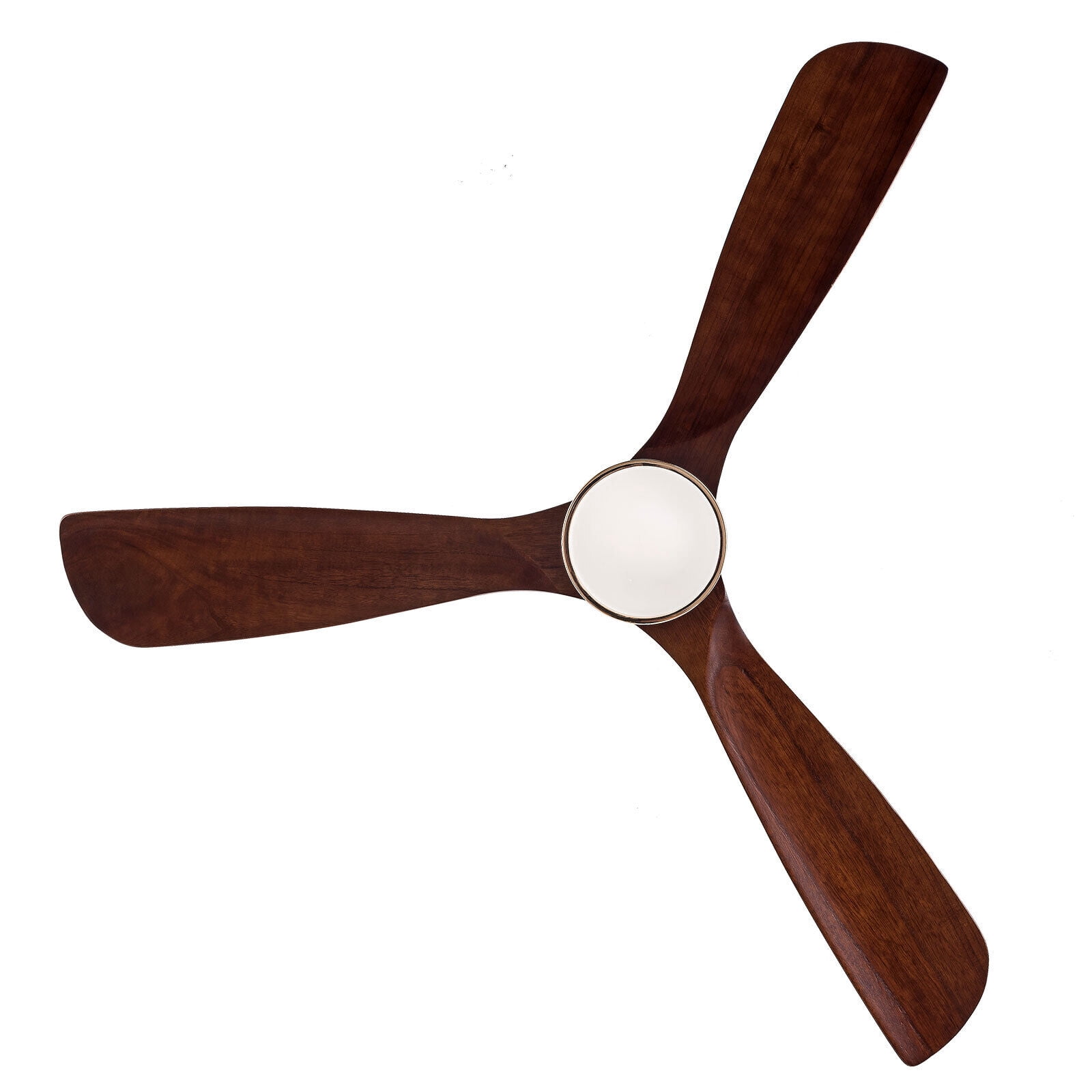 Denest 48" Ceiling Fan with Lights Remote Control, Gold Ceiling Fan with Lights LED, 3 Brown Wood Blades 3-Speed Reversible Tropical Ceiling Fan