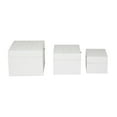 thumbnail image 6 of DecMode Intricate Carved White Wood Decorative Box with Hinged Lid, 3 Count, 6 of 8