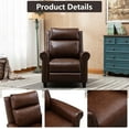 thumbnail image 6 of Bonzy Home Genuine leather Recliner Push Back Recline Chair with Classic and Traditional Armrests inlaid with Vintage Rivets, Brown, 6 of 9
