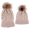 thumbnail image 1 of Paquete de 2 gorros de invierno para padres e hijos para mujer, conjunto de gorro de punto para bebé más cálido, 1 of 2