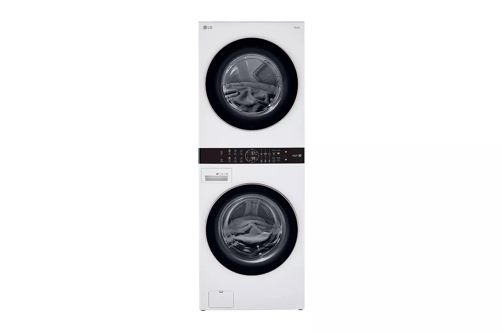 LG WKE100HWA 27 inch White WashTower with Center Control 4.5 cu. ft. Washer and 7.4 cu. ft. Electric Drye