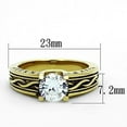 thumbnail image 2 of IP Gold(Ion Plating) Stainless Steel Ring with AAA Grade CZ in Clear for Women Celtic Theme Clear Stone Color Style TK1410 Size 6, 2 of 4