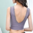 thumbnail image 4 of YLOMAY Woman's Bra Women's Underwear Sports Lace Bras with Chest Pad Solid Color Breathable Brassiere Ladies Loose Casual Wear Purple L, 4 of 6
