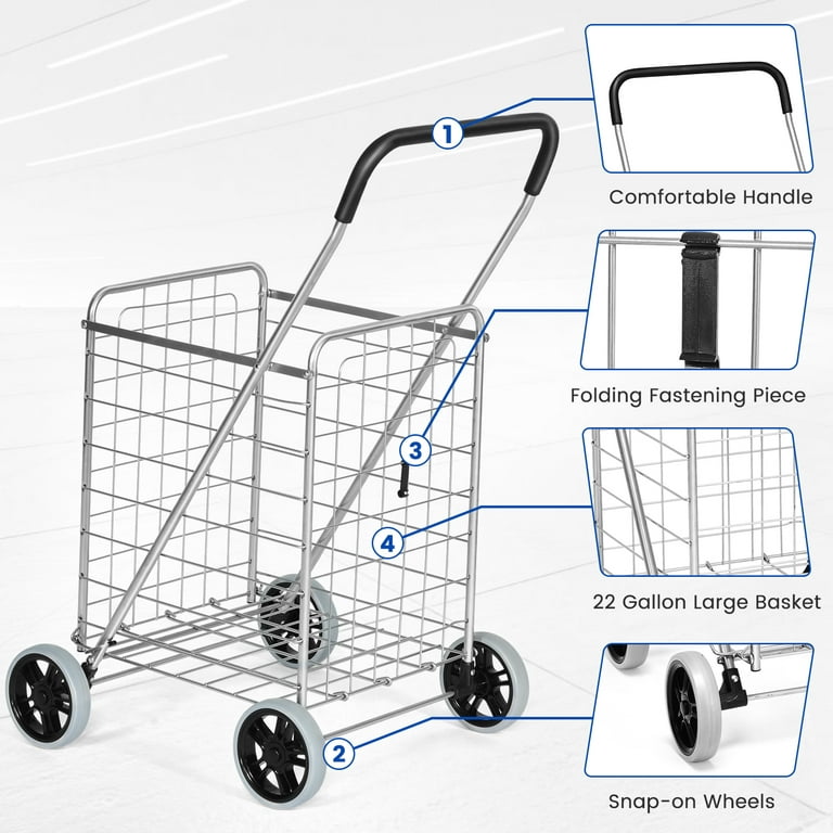 Grocery Shopping Carts for Sale: Black 35-Liter Single Basket Wire  Convenience Shopping Carts