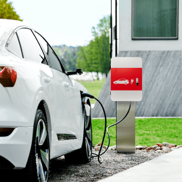 Electric Vehicle Charging Stations Heavy Duty Ev Charger Lock Box With Post -Weatherproof ...