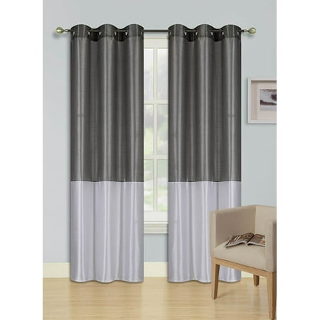 1pc Silver Gray White Eid Lined Foam Backing Blackout Faux Silk